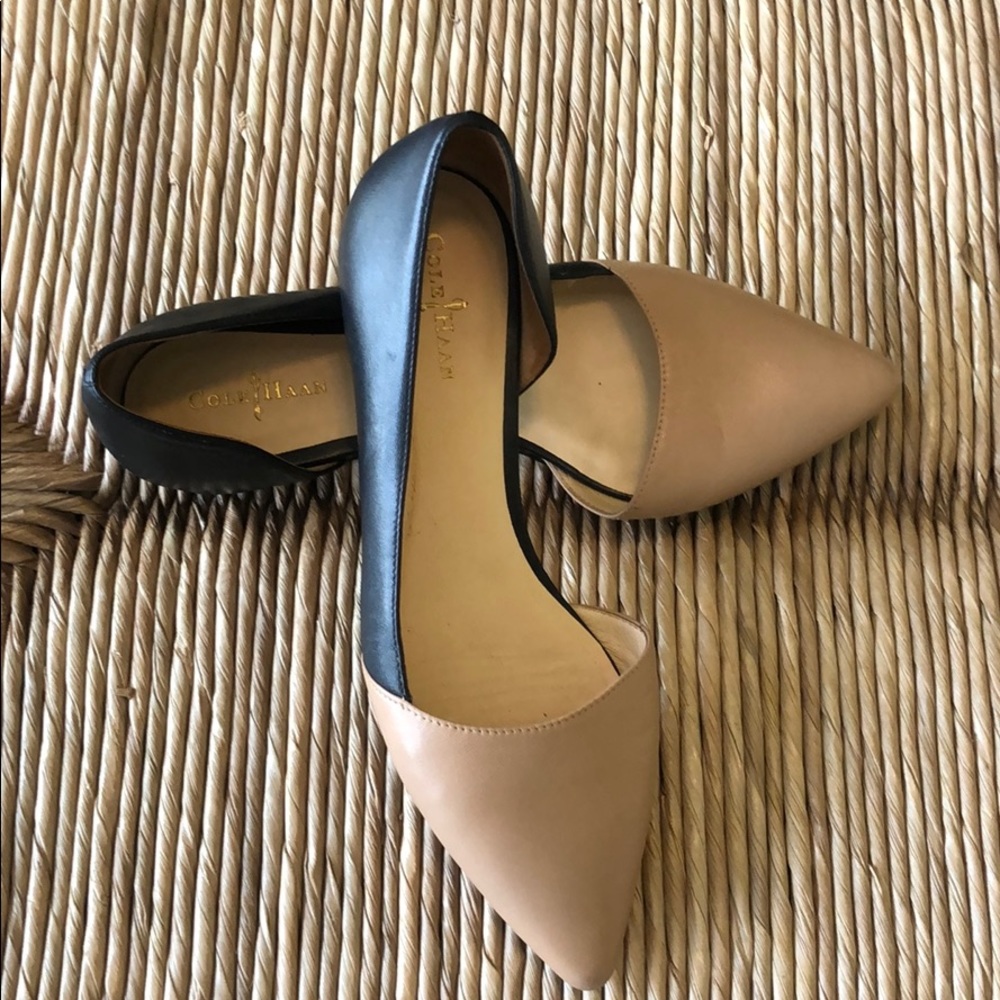 Nude and Black Cole Haan Flats